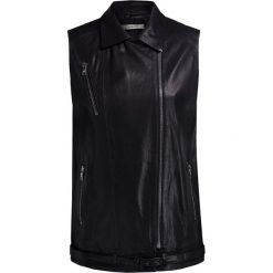Kamizelka J BRAND HUBBARD LEATHER Czarny. Czarne kamizelki damskie marki J Brand, w paski, ze skóry, wizytowe, bez kaptura. W wyprzedaży za 2750,00 zł.