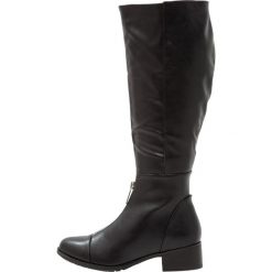 Lost Ink TASHA ZIP FRONT FLAT KNEE HIGH Kozaki black. Czarne buty zimowe damskie Lost Ink, z materiału. W wyprzedaży za 149,50 zł.