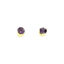 Earrings Druza Ametystu złoto. Fioletowe kolczyki damskie Brazi druse jewelry, z ametystem, złote, na sztyftcie. Za 170,00 zł.