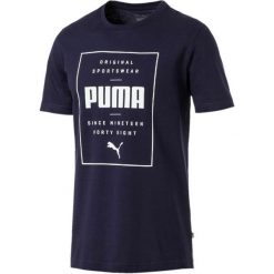 Puma Koszulka Męska Box Tee Peacoat Xxl. Czarne koszulki męskie Puma, xxl, z nadrukiem, sportowe, bez kołnierzyka, bez rękawów. W wyprzedaży za 63,00 zł.