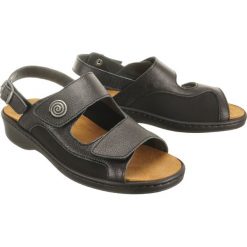 DR. BRINKMANN 710851-1 schwarz, sandały profilaktyczne damskie. Sandały damskie Dr. Brinkmann, bez wzorów, ze skóry, bez obcasa, bez zapięcia. Za 299,90 zł.