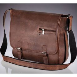Stylowa brązowa casual torba męska na ramię SOLIER S12 - Brązowy Vintage. Pomarańczowe torby męskie na ramię Solier, eleganckie. Za 139,00 zł.