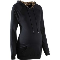 Spodnie z wiązanym paskiem bonprix niebiesko-biało-jasnoróżowy wzorzysty. Niebieskie bluzy damskie bonprix. Za 99,99 zł.