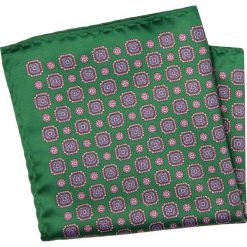 Zielona Elegancka Męska Poszetka -ALTIES- 24x24 cm, Wzór Geometryczny POSZALTTANIA0476. Żółte poszetki męskie Alties, bez wzorów, z materiału, eleganckie. Za 16,90 zł.