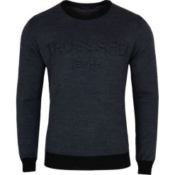 Sweter Trussardi Jeans. Swetry męskie m, bez wzorów, z jeansu, klasyczne, z włoskim kołnierzykiem, bez kaptura. Za 469,00 zł.