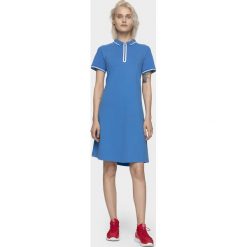 Sukienka polo SUDD204 - niebieski. Niebieskie sukienki damskie 4f, na co dzień, bez wzorów, z dzianiny, sportowe, polo, bez rękawów, proste. Za 129,99 zł.