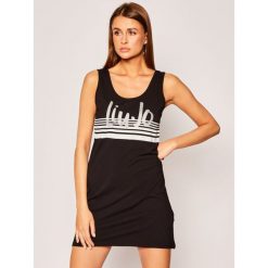 Sukienka letnia Liu Jo Beachwear VA0068 J5003. Czarne sukienki damskie Liu Jo Beachwear, na lato, s, bez wzorów, z elastanu, bez kołnierzyka, bez rękawów. Za 379,00 zł.