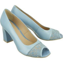 Marco Shoes 0858P-447-909-1 niebieski, czółenka damskie. Niebieskie czółenka damskie ze skóry. Za 249,90 zł.