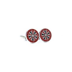 Srebrno-czerwone spinki - dart U60. Szare spinki do mankietów męskie Modini Moda Męska, ze stali. Za 49,51 zł.