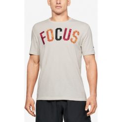 Under Armour Project Rock Focus Koszulka Biały. Białe podkoszulki męskie Under Armour, l, z nadrukiem, z bawełny, z krótkim rękawem. Za 171,95 zł.