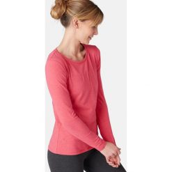 Koszulka z długim rękawem Gym & Pilates 100 damska. Białe koszulki damskie NYAMBA, xl, bez wzorów, z elastanu, bez kołnierzyka, z długim rękawem. Za 24,99 zł.