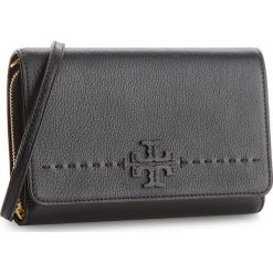 Torebka TORY BURCH - Mcgraw Flat Wallet Cross-Body 41848 Black 001. Czarne listonoszki damskie Tory Burch, bez wzorów, ze skóry, bez dodatków. Za 1259,00 zł.