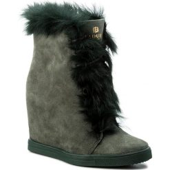 Botki BADURA - 8154-69-L C.Zielony 1216. Szare buty zimowe damskie marki Badura, z materiału. W wyprzedaży za 349,00 zł.