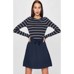 Vero Moda - Bluzka. Niebieskie bluzki damskie Vero Moda, s, bez wzorów, z dzianiny, z okrągłym kołnierzem. W wyprzedaży za 99,90 zł.