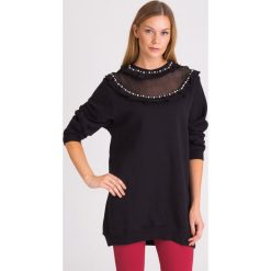 CZARNA BLUZA MAXI TWINSET. Czarne bluzy damskie Twinset, s, z aplikacjami, bez rękawów, bez kaptura. Za 349,50 zł.