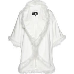 Poncho ze sztucznej skóry Premium bonprix biel wełny. Białe żakiety damskie bonprix, m, bez wzorów, z wełny. Za 99,99 zł.