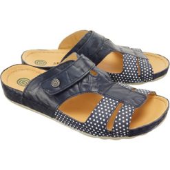 Dr. Brinkmann 701032-5 blau, klapki profilaktyczne damskie. Klapki damskie Dr. Brinkmann, bez wzorów, bez obcasa. Za 259,90 zł.