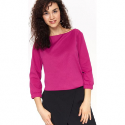 BLUZA NIEROZPINANA DAMSKA W KWIATY. Różowe bluzy damskie Top Secret, na jesień, w kwiaty. Za 99,99 zł.