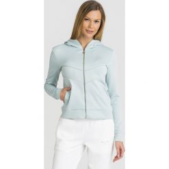 BLUZA Patrizia Pepe. Niebieskie bluzy damskie Patrizia Pepe, s, z aplikacjami, bez rękawów, z kapturem. Za 622,30 zł.