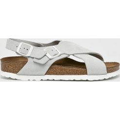 Birkenstock - Sandały Tulum Vl. Szare klapki damskie Birkenstock, bez wzorów, ze skóry, bez obcasa, na szpilce. Za 349,90 zł.