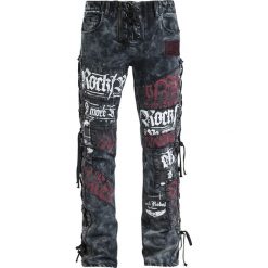 Rock Rebel by EMP Johnny Spodnie czarny. Czarne spodnie męskie marki Rock Rebel by EMP, na imprezę, z nadrukiem, rockowe, długie. Za 284,90 zł.
