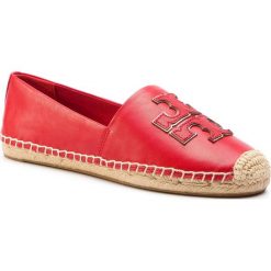 Espadryle TORY BURCH - Ines Espadrille 52035 Brilliant Red/Brilliant Red/Spark G 606. Czerwone espadryle damskie Tory Burch, bez wzorów, ze skóry, bez obcasa, na płaskiej podeszwie. Za 999,00 zł.