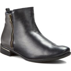 Botki A.J.F. - B0753 Granat 511/512. Niebieskie buty zimowe damskie marki A.J.F., ze skóry, na obcasie. W wyprzedaży za 219,00 zł.