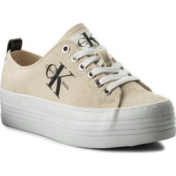 Sneakersy CALVIN KLEIN JEANS - Zolah Heavy RE9730 Natural/White. Brązowe półbuty damskie Calvin Klein Jeans, z jeansu. W wyprzedaży za 259,00 zł.