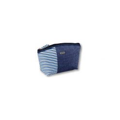 TOP CHOICE Kosmetyczka damska SHADY JEANS (94262) 1szt. Szare topy damskie marki TOP CHOICE, bez wzorów, z jeansu. Za 12,16 zł.