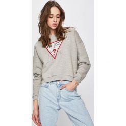 Guess Jeans - Bluza. Szare bluzy damskie marki Guess Jeans, s, z nadrukiem, z bawełny, bez rękawów, bez kaptura. W wyprzedaży za 259,90 zł.