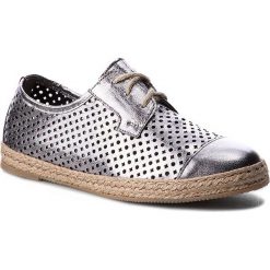 Espadryle KARINO - 2023/115-P Czarny/Srebrny. Szare espadryle damskie marki Karino, ze skóry, na płaskiej podeszwie. W wyprzedaży za 199,00 zł.