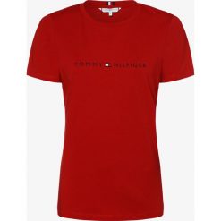 Tommy Hilfiger - T-shirt damski, czerwony. Czerwone t-shirty damskie TOMMY HILFIGER, xl, z nadrukiem, bez kołnierzyka. Za 119,95 zł.