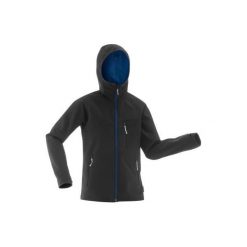 Kurtka softshell turystyczna Hike 900 dla chłopców. Niebieskie kurtki chłopięce QUECHUA, bez wzorów, z elastanu, bez kaptura. Za 129,99 zł.