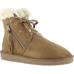 Buty zimowe damskie: Zimowe botki „Celia” w kolorze jasnobrązowym