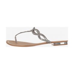 Aldo Thelisien Japonki Brązowy Srebrny. Szare klapki damskie ALDO, w paski, z materiału, bez obcasa. Za 326,95 zł.