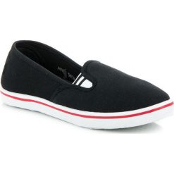 Trampki damskie slip on: Czarne wsuwane trampki KELLY