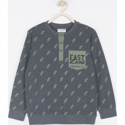 Koszulka. Szare t-shirty chłopięce FAST LANE, z nadrukiem, z elastanu, z długim rękawem. Za 29,90 zł.