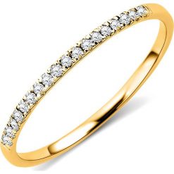 Złoty pierścionek z diamentami. Żółte pierścionki damskie REVONI, z diamentem, złote. W wyprzedaży za 599,95 zł.