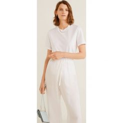 Mango - T-shirt Chalaca. Białe t-shirty damskie Mango, xl, bez wzorów, z bawełny, z okrągłym kołnierzem. Za 29,90 zł.