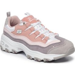 Sneakersy SKECHERS - D'lites Sure Thing 13141/PKPR Pink/Purple. Różowe półbuty damskie Skechers, na co dzień, bez wzorów, z zamszu, bez obcasa, bez zapięcia. W wyprzedaży za 239,00 zł.