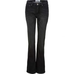 Dżinsy dresowe ocieplane BOOTCUT bonprix czarny. Czarne jeansy damskie bonprix, z jeansu. Za 59,99 zł.