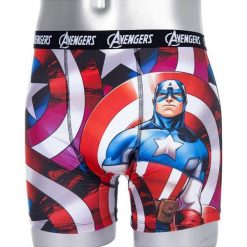 Bokserki w kolorze niebiesko-czerwonym. Czerwone bokserki męskie Entertainment Underwear - Disney, Starwars & Co., bez wzorów. W wyprzedaży za 30,95 zł.