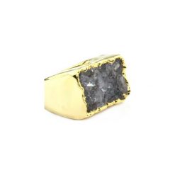 InspiRING Agat Niebieskoszary 3/4 Złoto rozmiar 13. Niebieskie pierścionki damskie marki Brazi druse jewelry, z agatem, złote. Za 370,00 zł.