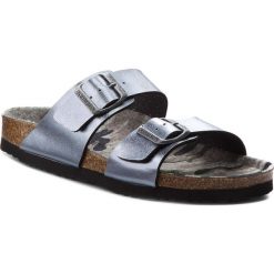 Klapki DR. BRINKMANN - 701224 Silber 92. Szare klapki damskie marki Dr. Brinkmann, bez wzorów, ze skóry ekologicznej, bez obcasa. Za 149,00 zł.