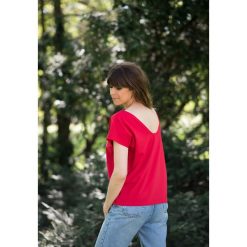 T-shirty damskie: Tshirt z dekoltem na plecach czerwony