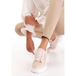 Beżowo-Różowe Sneakersy Olenele. Brązowe sneakersy damskie Born2be. Za 129,99 zł.