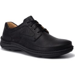 Półbuty CLARKS - Nature Three 203390087 Black Leather. Czarne półbuty męskie Clarks, na co dzień, bez wzorów, ze skóry, bez zapięcia. Za 559,00 zł.