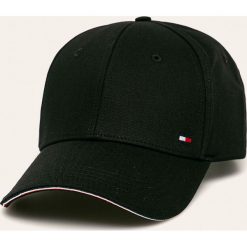 Tommy Hilfiger - Czapka. Czarne czapki męskie TOMMY HILFIGER, bez wzorów, z bawełny. Za 179,90 zł.