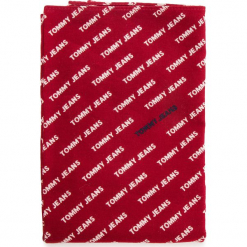 Chusta TOMMY JEANS - Tju Repeat Logo Band AU0AU00197 614. Czerwone chusty damskie Tommy Jeans, z bawełny. Za 129,00 zł.