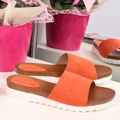 Chodaki damskie: Klapki damskie casual pomarańczowe Vinceza